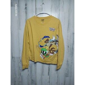 Looney Toons Yellow T Shirt Size XXL Ladies Long Sleeve Bugs That's All Folks